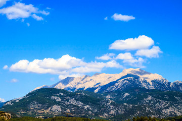 Snow-capped mountain view