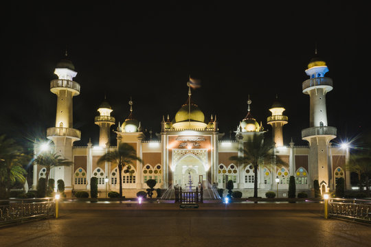 Central mosque of Pattani at night time.