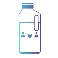 kawaii orange juice bottle in degraded blue to purple color contour