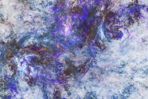 Abstract Swirly Shapes Fractal Background In Blue And Green