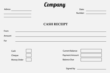 vector paper check, sell receipt or bill template