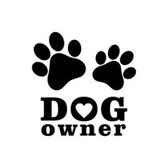 Fototapeta na wymiar dog owner lover sign label sticker 