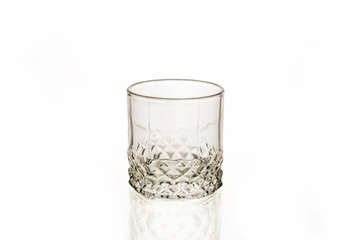 Glass on white background