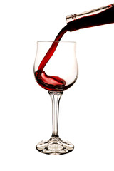 Wineglass on white background