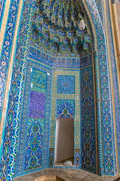 Colorful interior of the Yame mosque