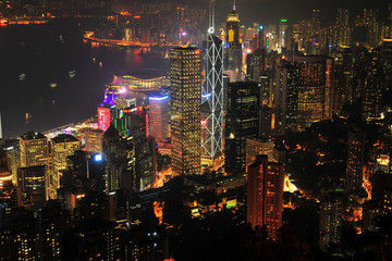 Obraz na płótnie Canvas Hong Kong Cityscape at Night