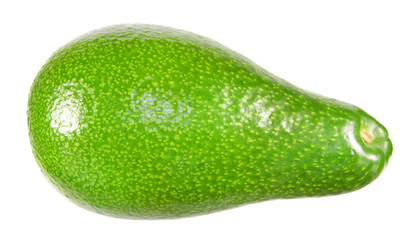 Green avocado fruit isolated on white background
