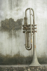 Fototapeta na wymiar Still life with broken trumpet