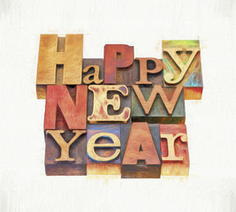 Happy New Year greeting card