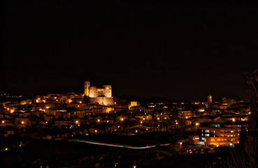 night view of medieval village