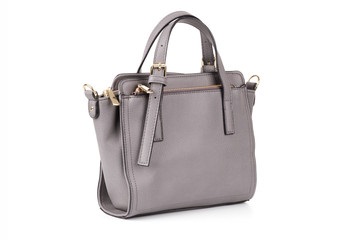 leather women handbag isolated on white background