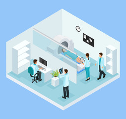 Isometric MRI Diagnostic Process Concept