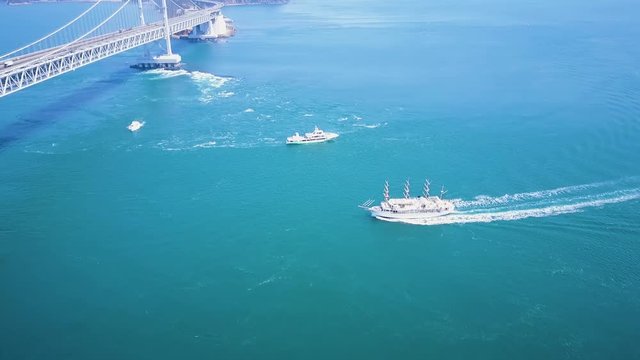 Boats Viewing Naruto Whirlpools, Tokushima Japan