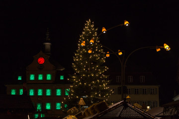 christmas tree on a marketplace