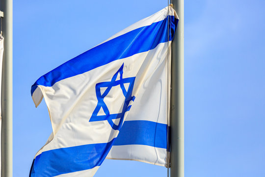 Blue and white flag of Israel