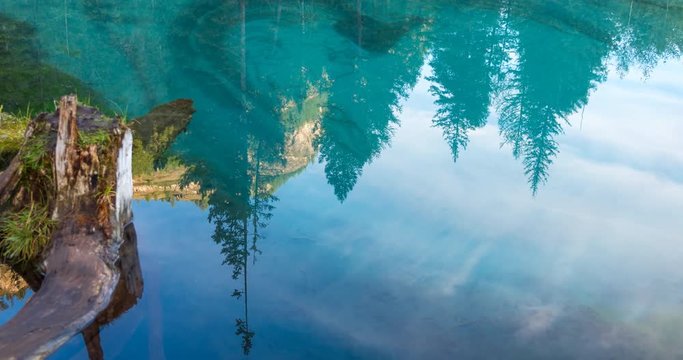 Amazing blue geyser lake in the mountains of Altai, Russia.