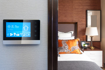 smart screen with smart home with modern bedroom