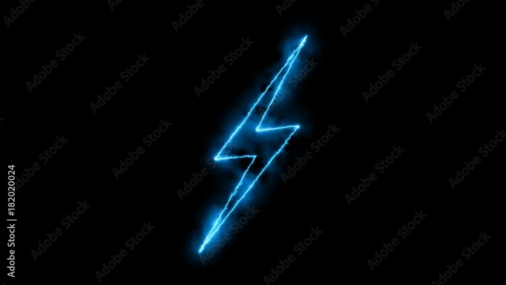 Aufkleber abstract background with lighting bolt sign. icon on black background. seamless loop