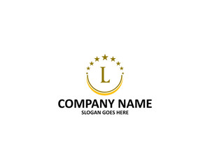 l letter circle star logo