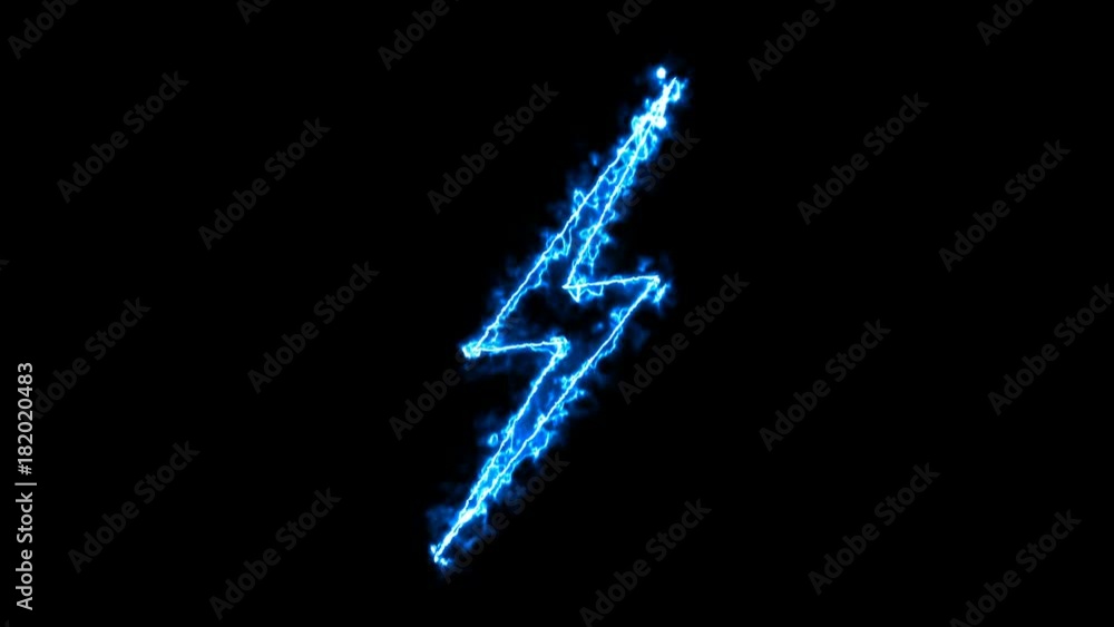 Aufkleber abstract background with lighting bolt sign. icon on black background. seamless loop