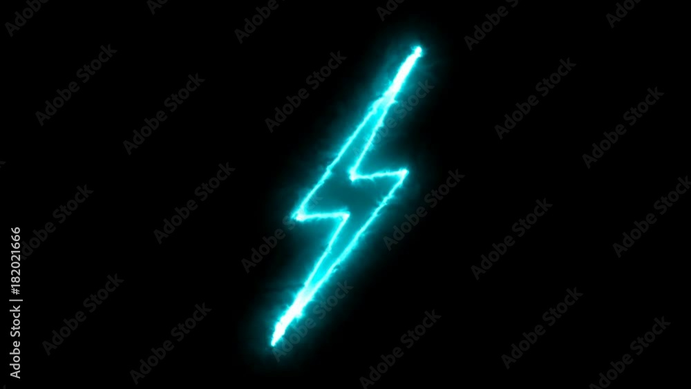 Poster abstract background with lighting bolt sign. icon on black background. seamless loop