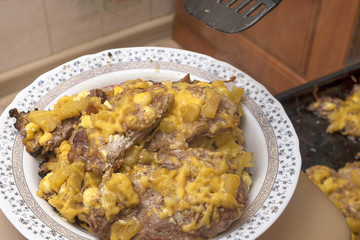 meat cooked in the oven