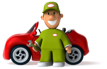 Obraz premium Fun mechanic - 3D Illustration