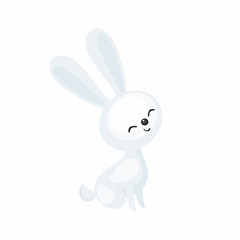 The image of a cute cartoon polar hare. Vector illustration.
