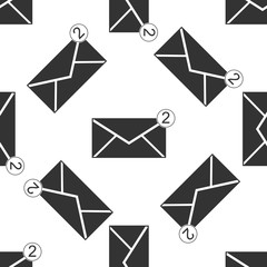 Received message concept. New, email incoming message, sms. Mail delivery service. Envelope icon seamless pattern on white background. Flat design. Vector Illustration