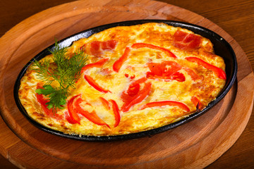 Omelet with bacon