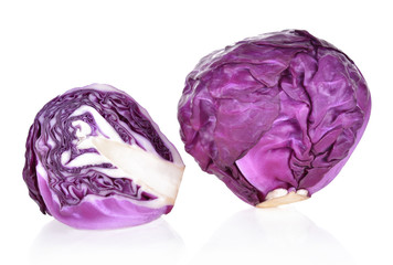 Obraz premium Purple cabbage isolated on white background