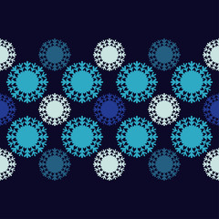 Seamless vector background with snowflakes. Blue Winter pattern. Textile rapport.