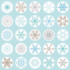 collection christmas snow flakes