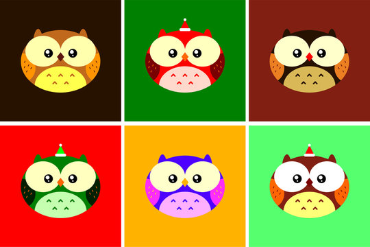 cute owl vector collection