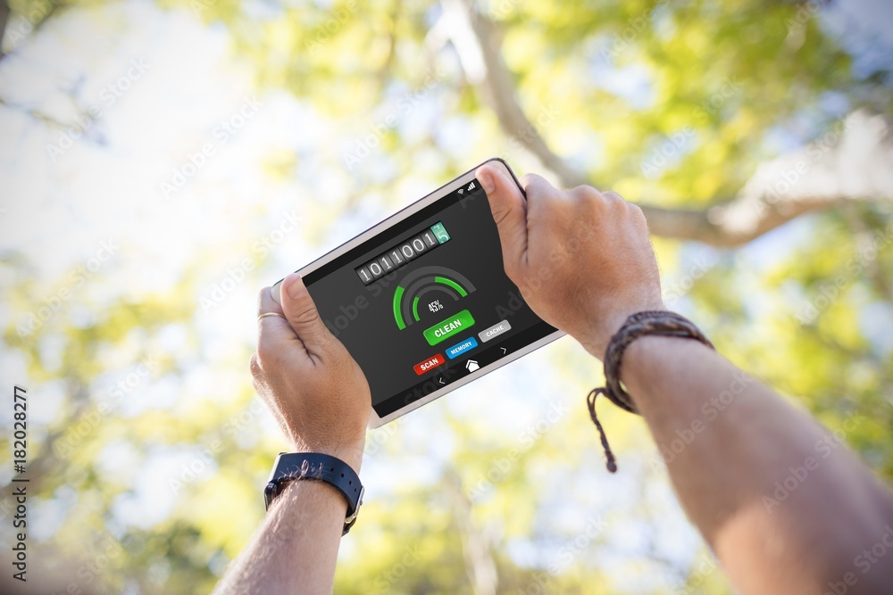 Aufkleber composite image of mobile display with memory cleaner