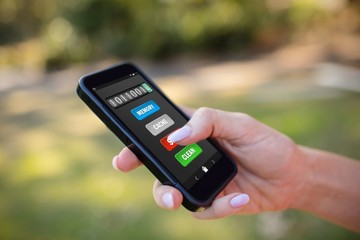 Composite image of mobile display with memory cleaner