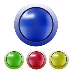 Set of realistic colored buttons