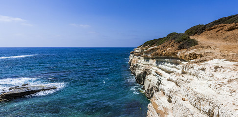On the edge of the cliff of the Mediterranean coast