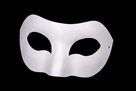 white mask isolated on black background