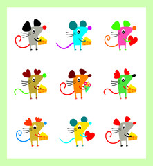 Obraz premium cute rat greeting vector