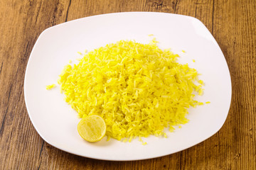 Yellow rice with lime