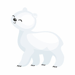 The image of a cute cartoon polar bear. Vector illustration.