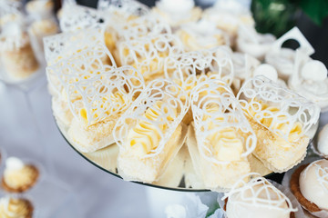 White cookies  served on white plate