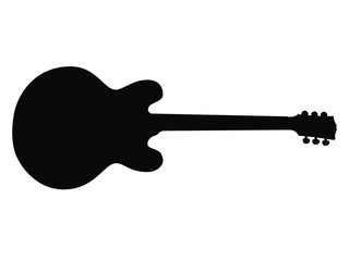 High Quality Hand Drawn Isolated Silhouette of a Heavy Metal Guitar