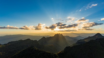 Sunset scene at Doi Luang Chiang Dao, Chiang Mai Province, Thailand