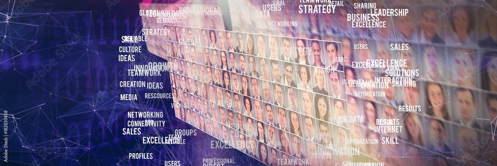 Poster composite image of composite image of sphere of skills