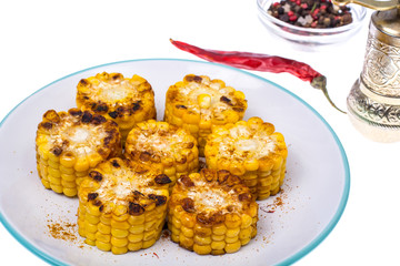 Corn fried with spices