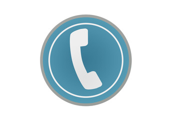 Botón con símbolo de teléfono azul.