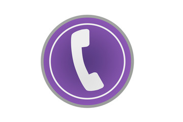 Botón con símbolo de teléfono morado.