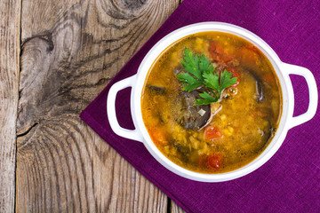 Vegetable soup with lentils
